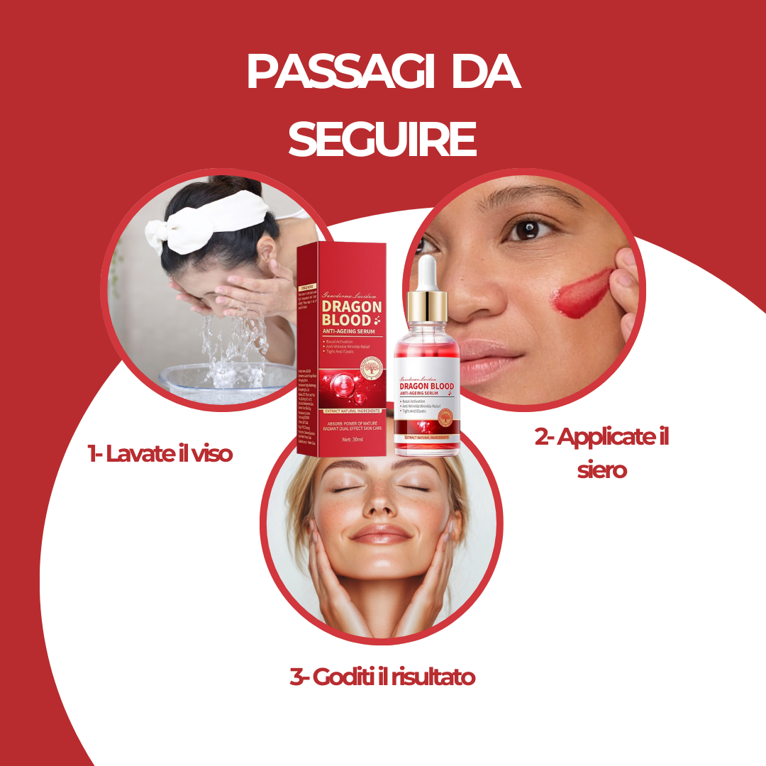 1+1 GRATIS / DRAGON BLOOD™ - DÌ ADDIO ALLE RUGHE IN POCHE SETTIMANE + EBOOK ROUTINE VISO GRATIS