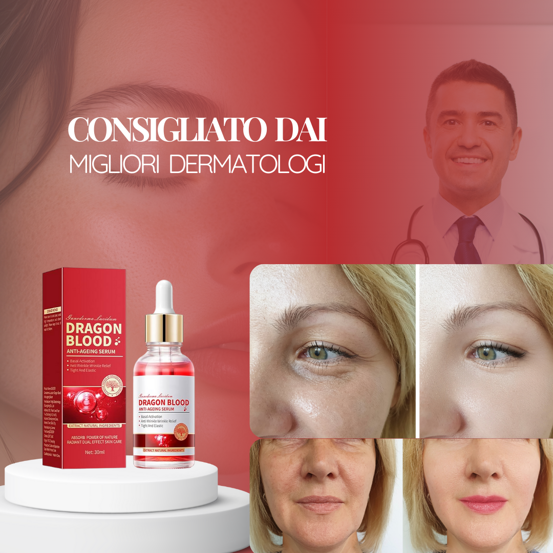1+1 GRATIS / DRAGON BLOOD™ - DÌ ADDIO ALLE RUGHE IN POCHE SETTIMANE + EBOOK ROUTINE VISO GRATIS